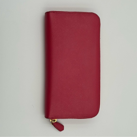 (SOLD) Prada Saffiano Leather Pink Bow Tie Wallet - Picture 4 of 16